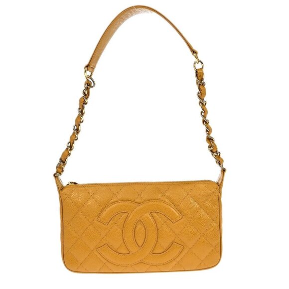 Chanel Beige Caviar Skin Hobo Handbag KQ00085 - Picture 1 of 6